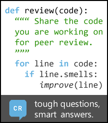 Code Review Stack Exchange. Tough questions, smart answers.