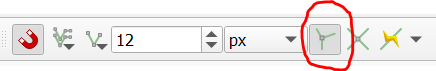 Image of snapping toolbar with both Snapping and Enable Topological Editing turned on. Enable Topological Editing is also circled in red