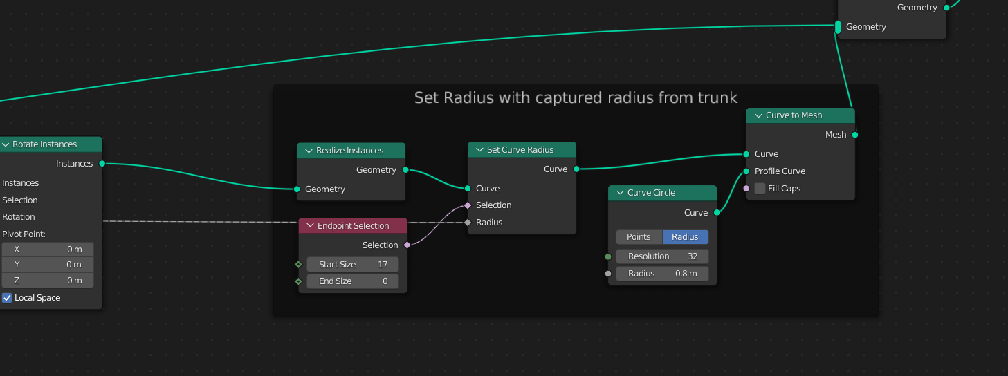 set stem radius from captured trunk radius