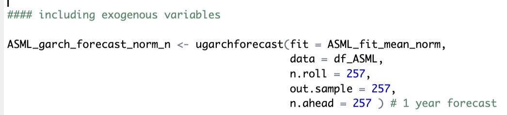 R-Code for forecast out-of-sample