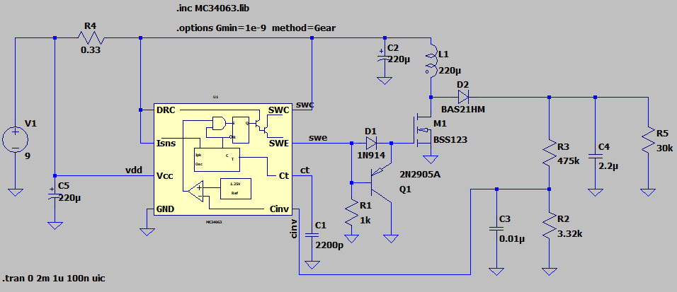 Schematic of DC/DC converter