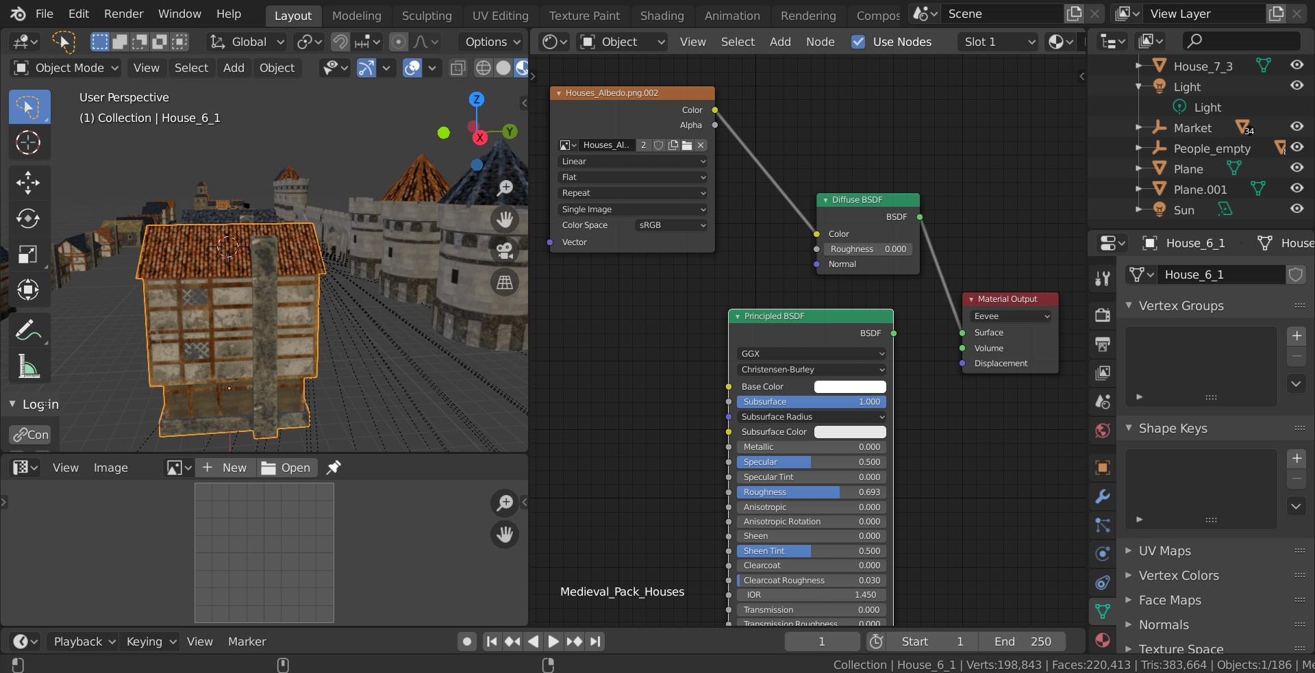 Replacing Principled BSDF shader with Diffuse