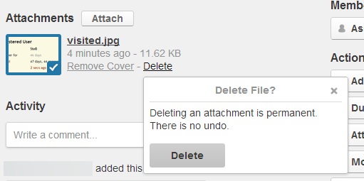 Trello Delete option