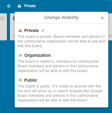 trello private default