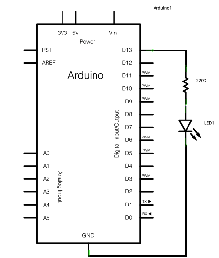 Arduino driving LED standard circuit