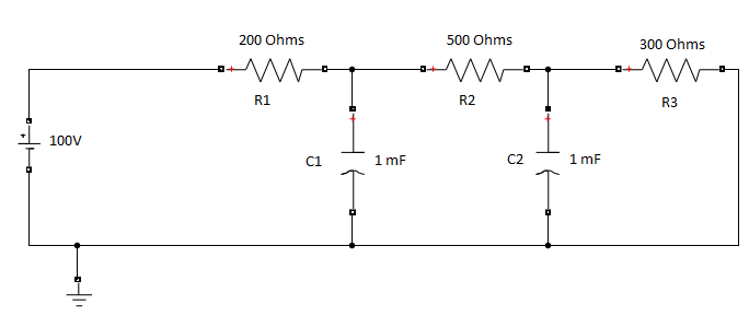 initially the 2 capacitors are not charged at all