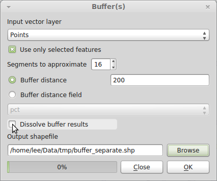 QGIS Buffer Tool