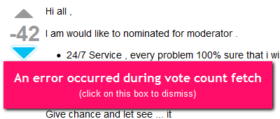 "An error occurred during vote count fetch"