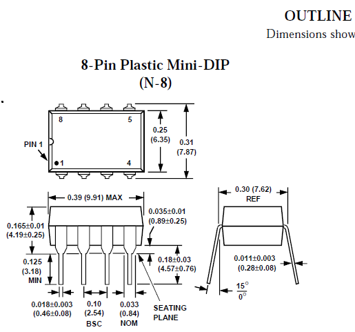 8-PDIP drawing