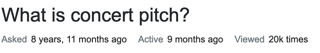 The title is "What is concert pitch?" with concert and pitch not capitalized and a question mark