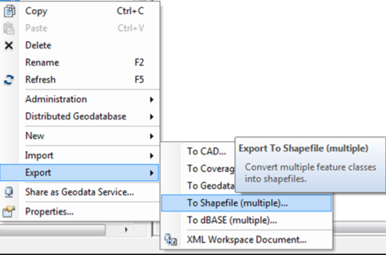 GDB export to shapefile