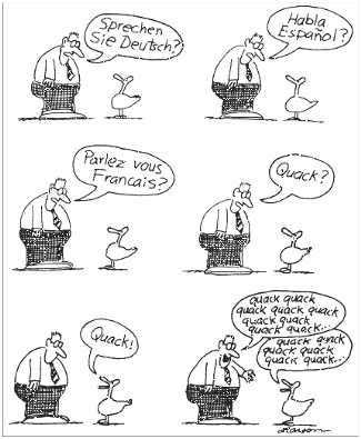 Talking to a duck, Gar Larson, The far side