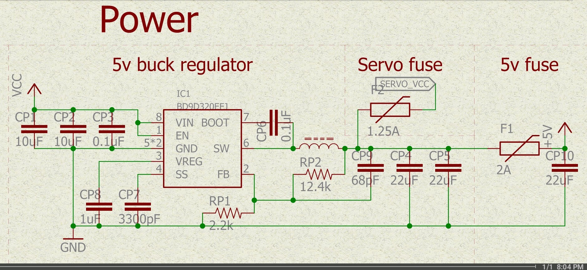 GoPiGo-3 5v buck converter schematic