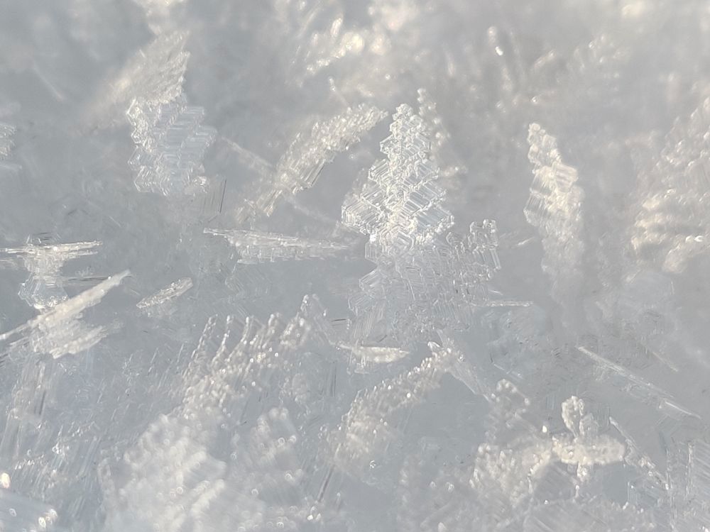 Extreme close up of snowflake