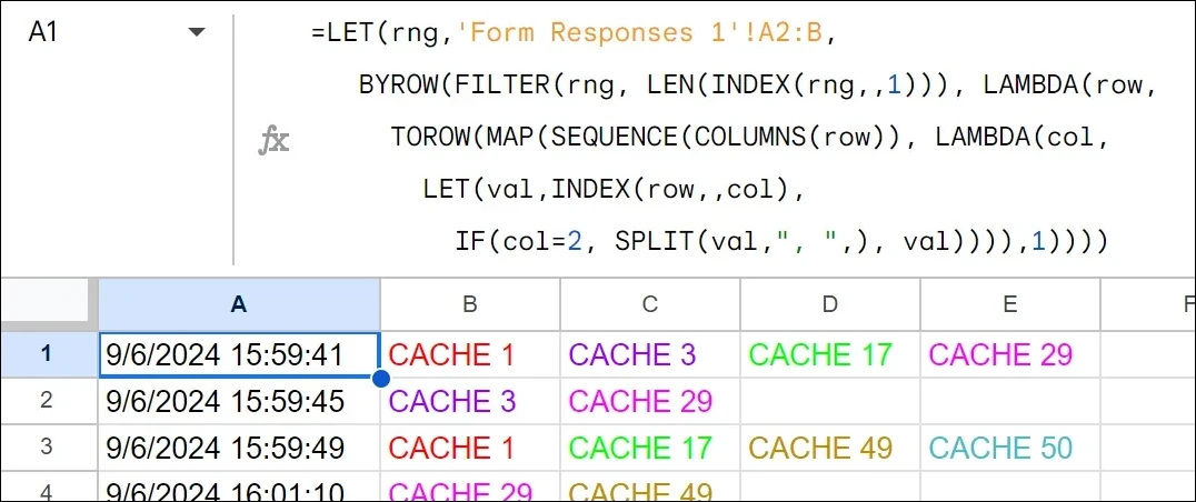 Split to columns