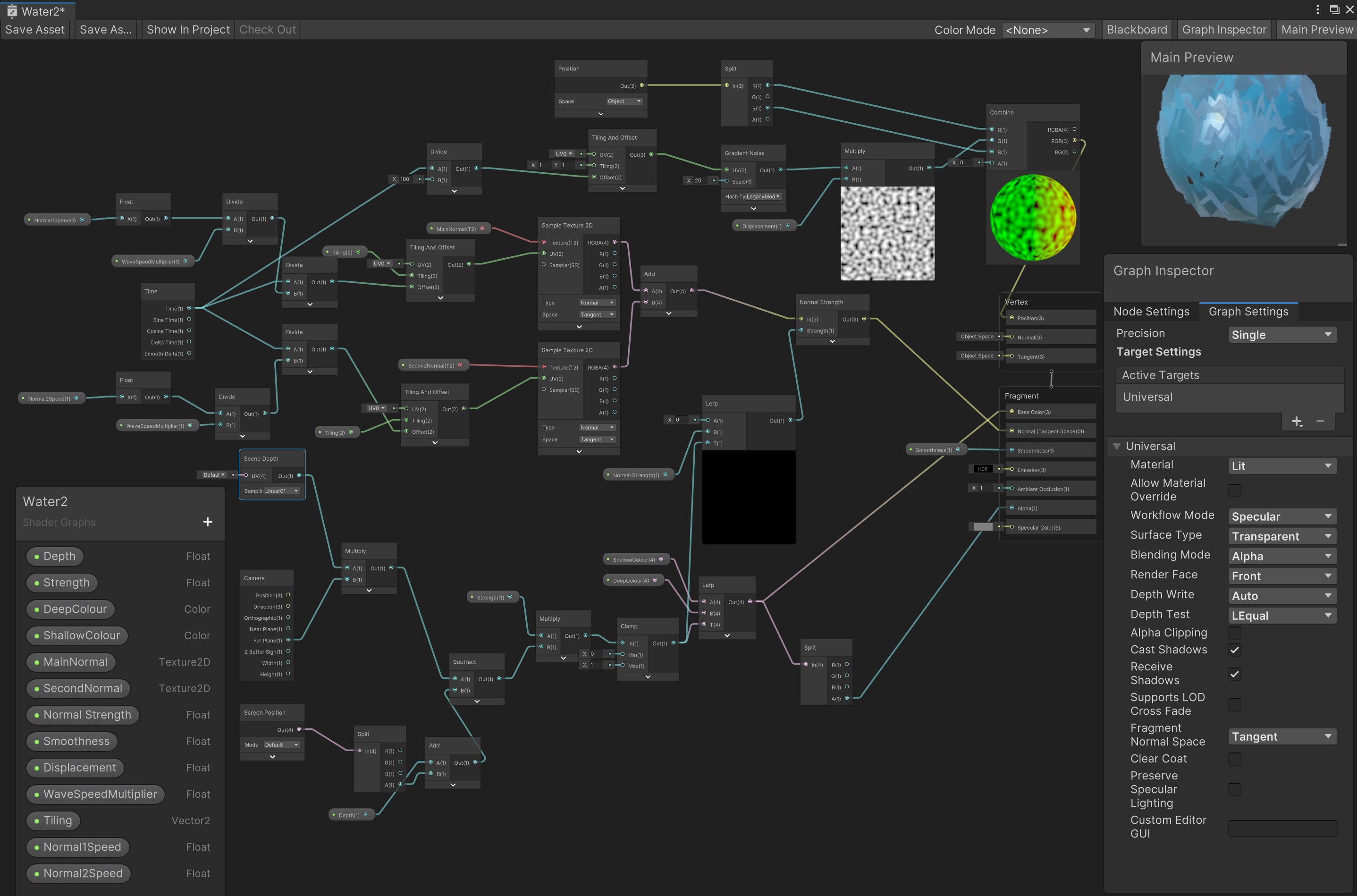 Shader graph preview