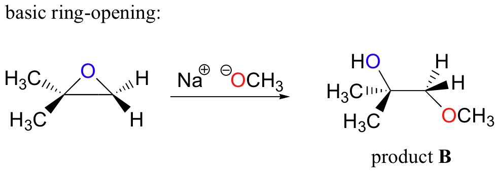 Ring opening of epoxide in basic medium