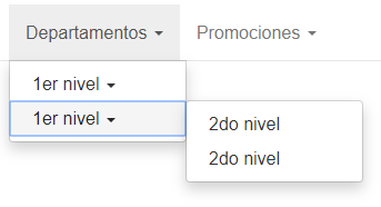 Ejemplo del resultado sin la etiqueta <code>v-for="departamento in departamentos"</code>