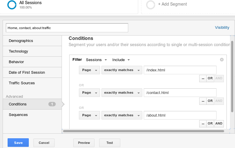 create google analytics segment