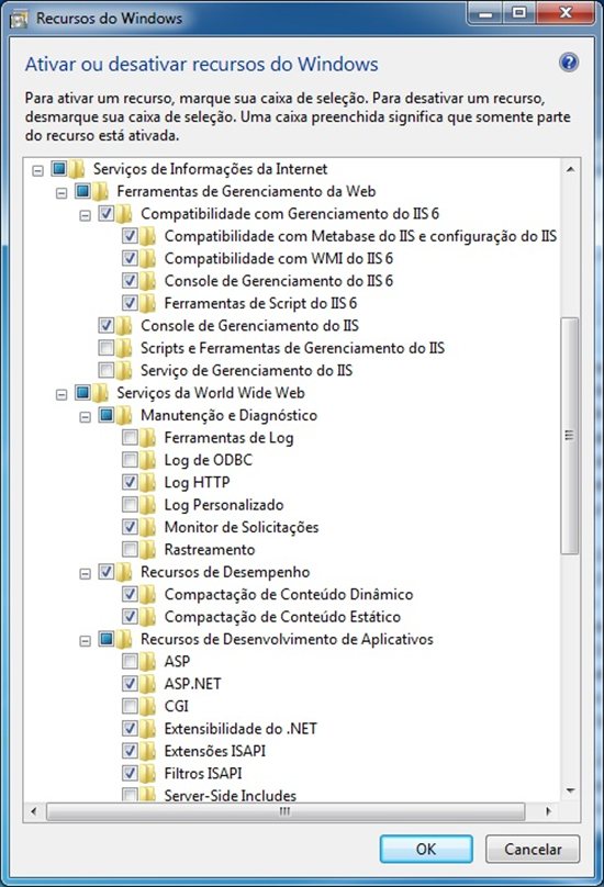 Serviços de Informações da Internet em Recursos do Windows