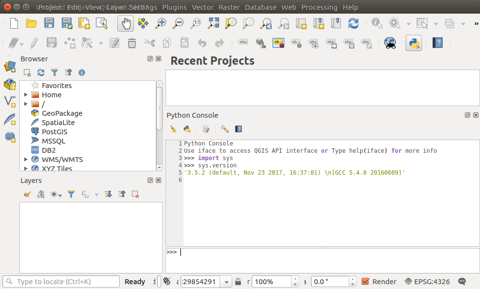 QGIS 3 Python3 console