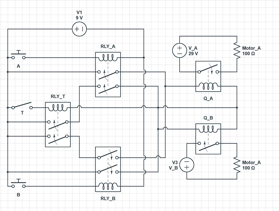 Circuit with relays