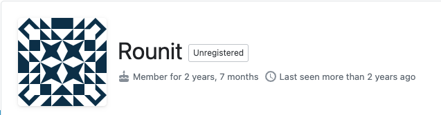 Snapshot of Rounit's user profile