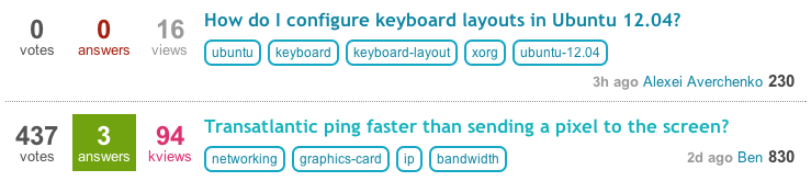 Screenshot of boring 0 score question above Carmack question