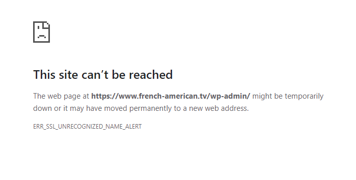 this thing happen when I try to access my WordPress website's dashboard