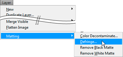 Photoshop Layer -> Matting menu