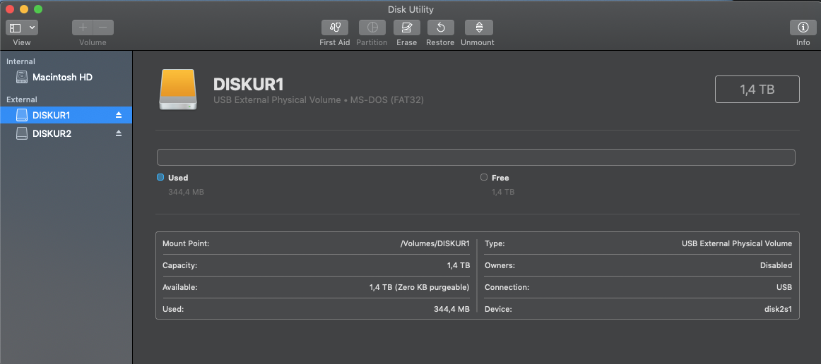 Diskur1 and Diskur2 are on the same hard drive