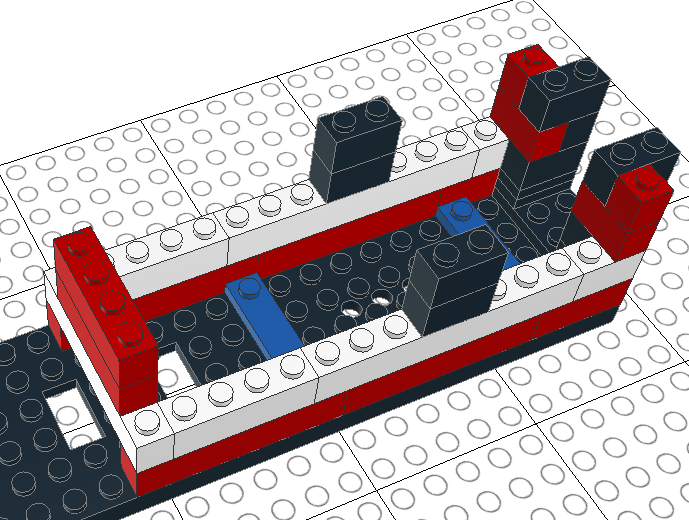 7745 step 6 with 1x2 bricks substituted