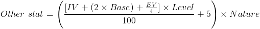 Third gen other stat formula