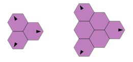 Arrows indicating 'vertices' of 2- and 3- triangles