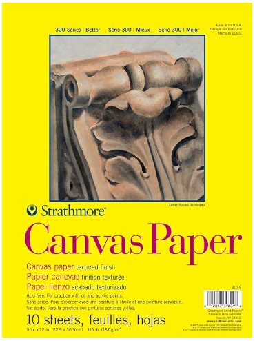 The yellow cover for Strathmore Canvas Paper, textured finish, 10 sheets