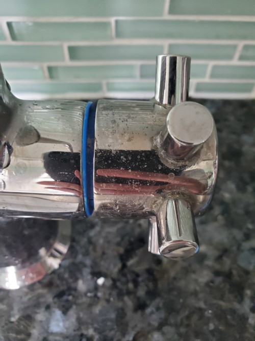 Faucet handle from above