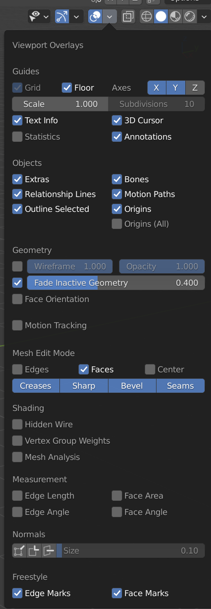 view normals overlay