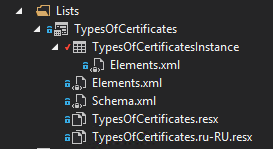 This is my list in visual studio