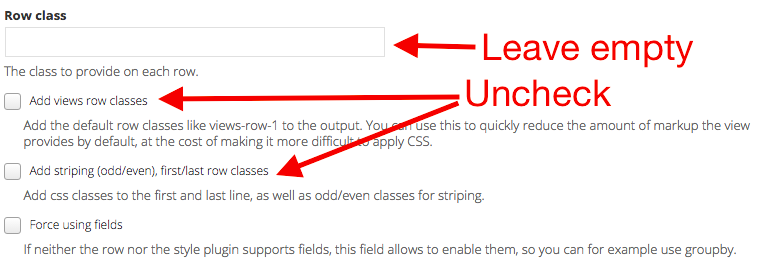 Views Format Style Settings