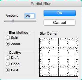 radial blur settings