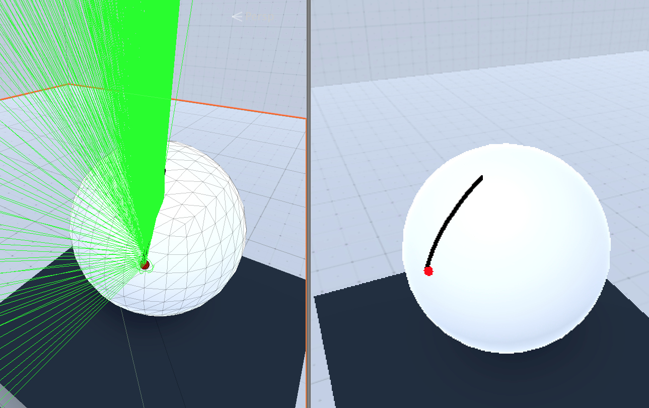 Lines drawn on surface of sphere