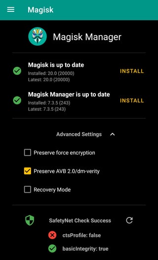 Magisk failing ctsProfile