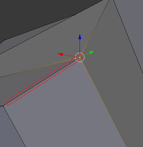 unselected edge highlighted in red