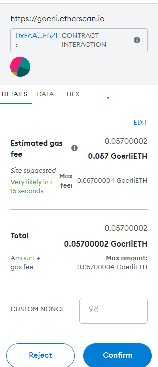 Metamask contract integration