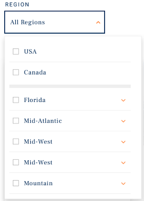 region dropdown