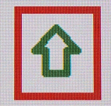 a sample of a symbol with red as frame_color and green as point_color