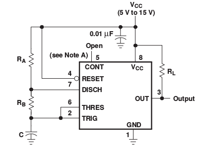 NE555 astable circuit