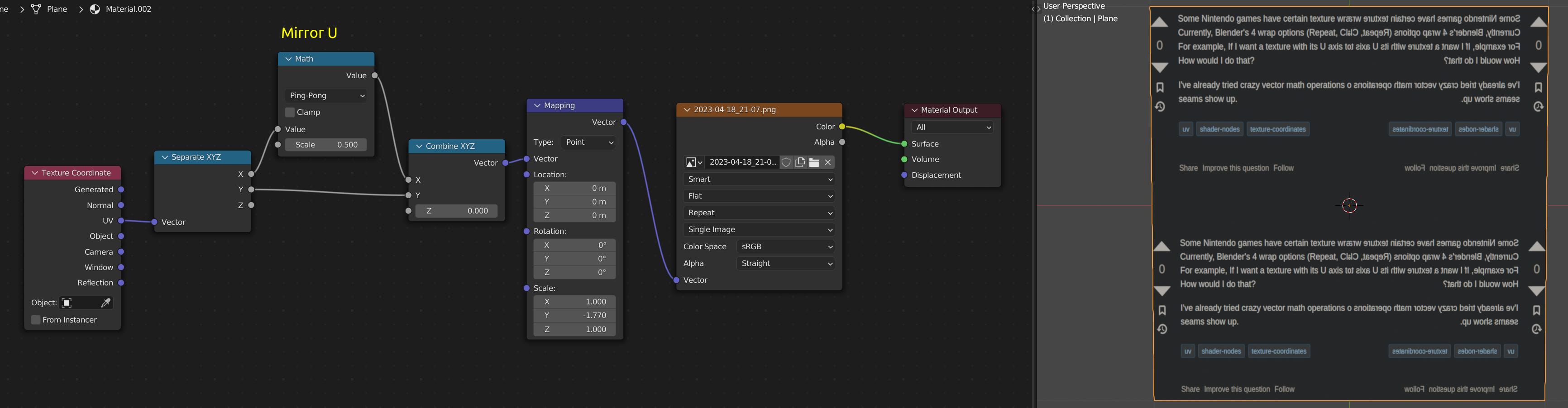 Shader Node Setup to Mirror U