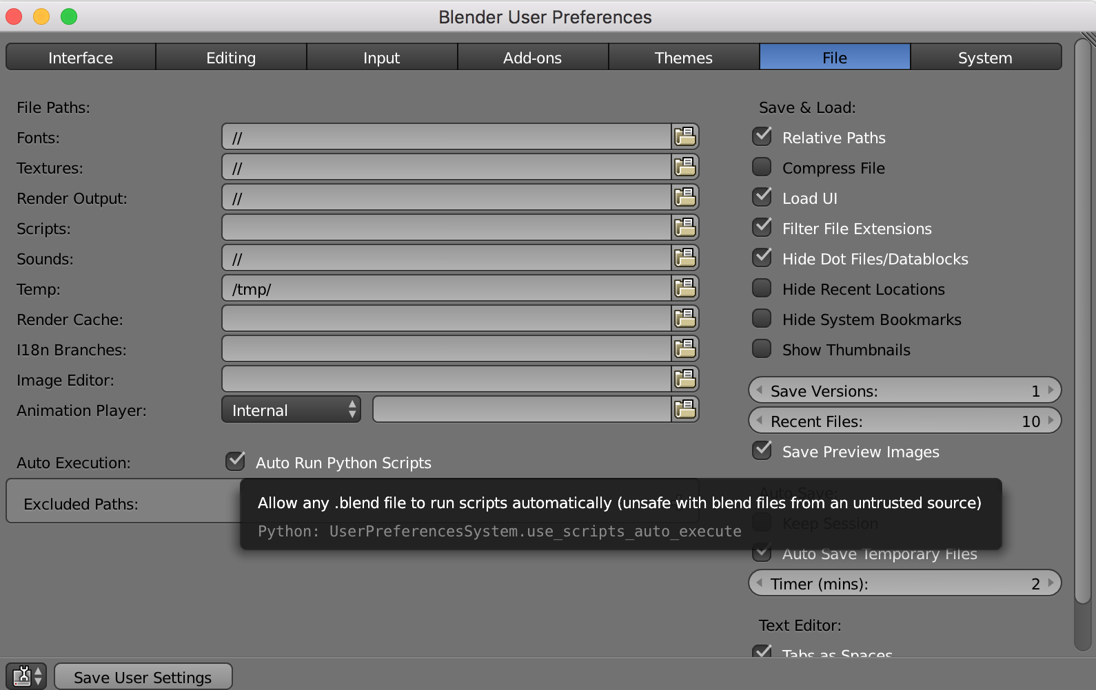 activate pythin scripts under the File settings