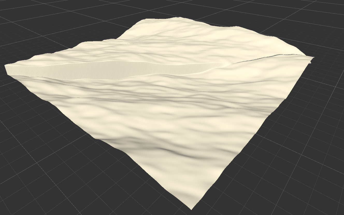 terrain with diagonal discontinuity